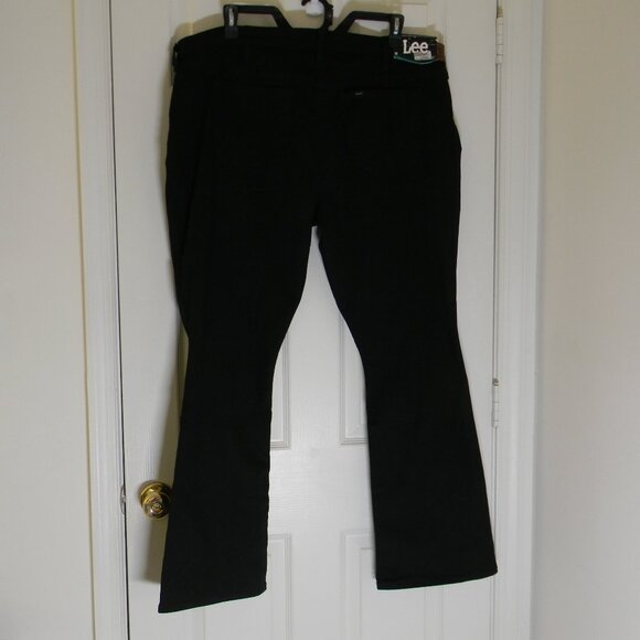 Lee Black Jeans Boot Cut Mid Rise Plus Size 24 Bootcut Stretch NWT - Picture 2 of 6